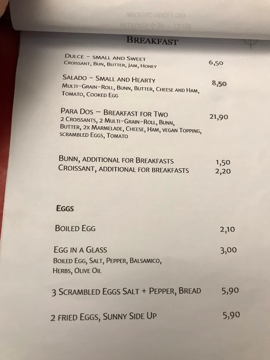 Speisekarte, CAFÉ KOGI - Köln