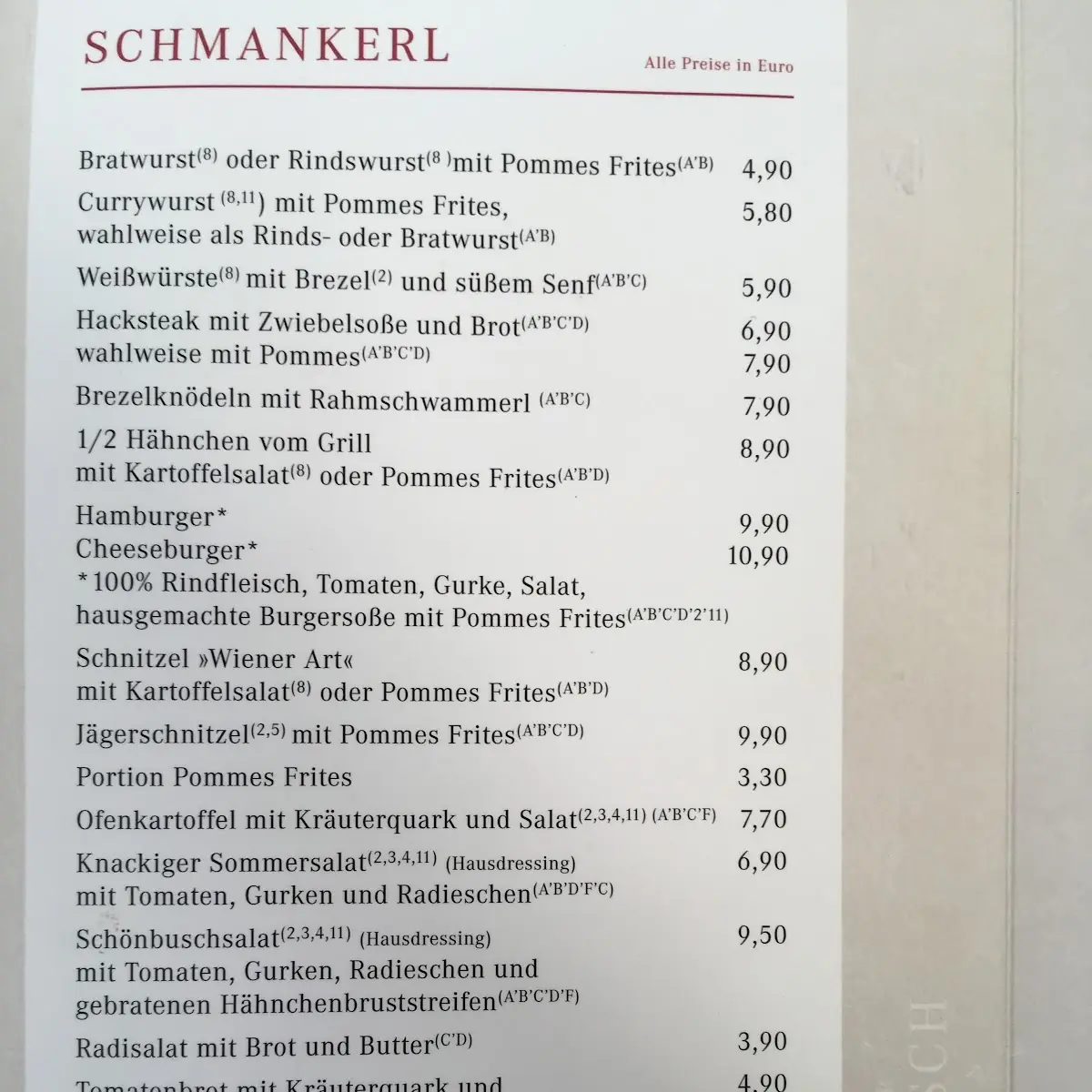 Speisekarte photo 5
