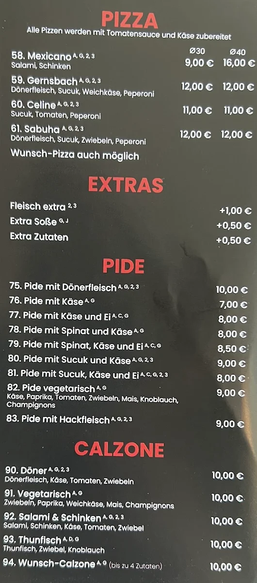 Speisekarte, Celine Kebab