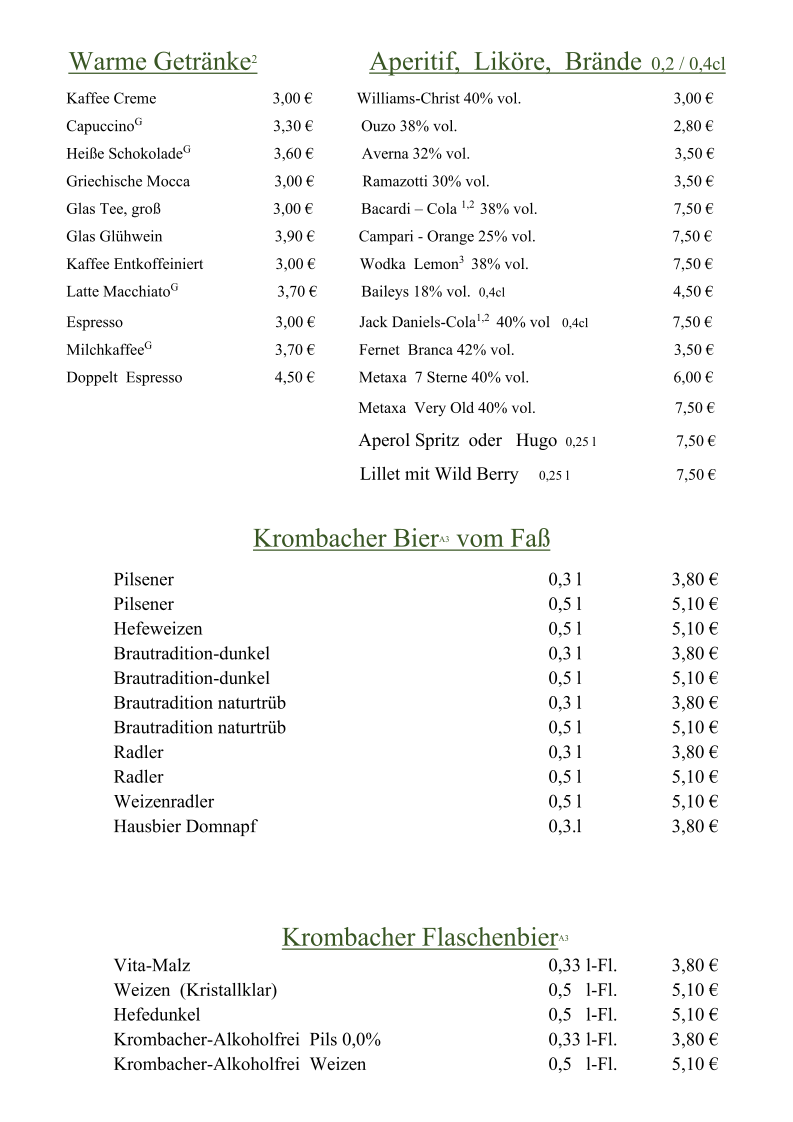 Speisekarte photo 1