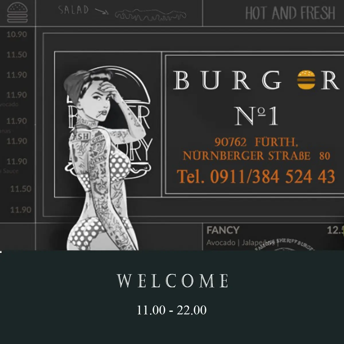 Speisekarte, Burger No.1