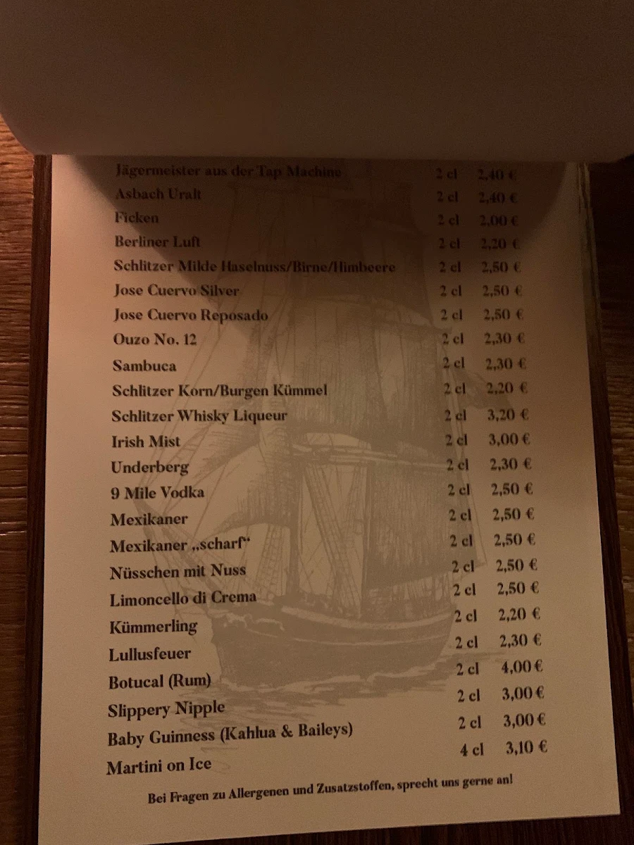 Speisekarte, Unique