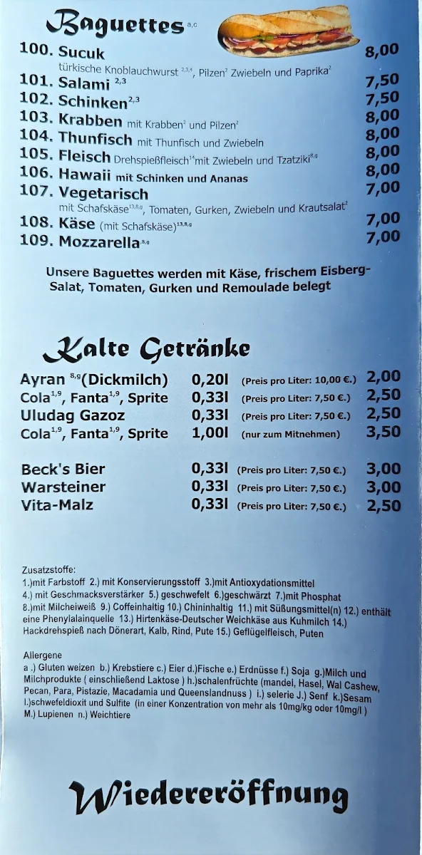 Speisekarte, Dewran