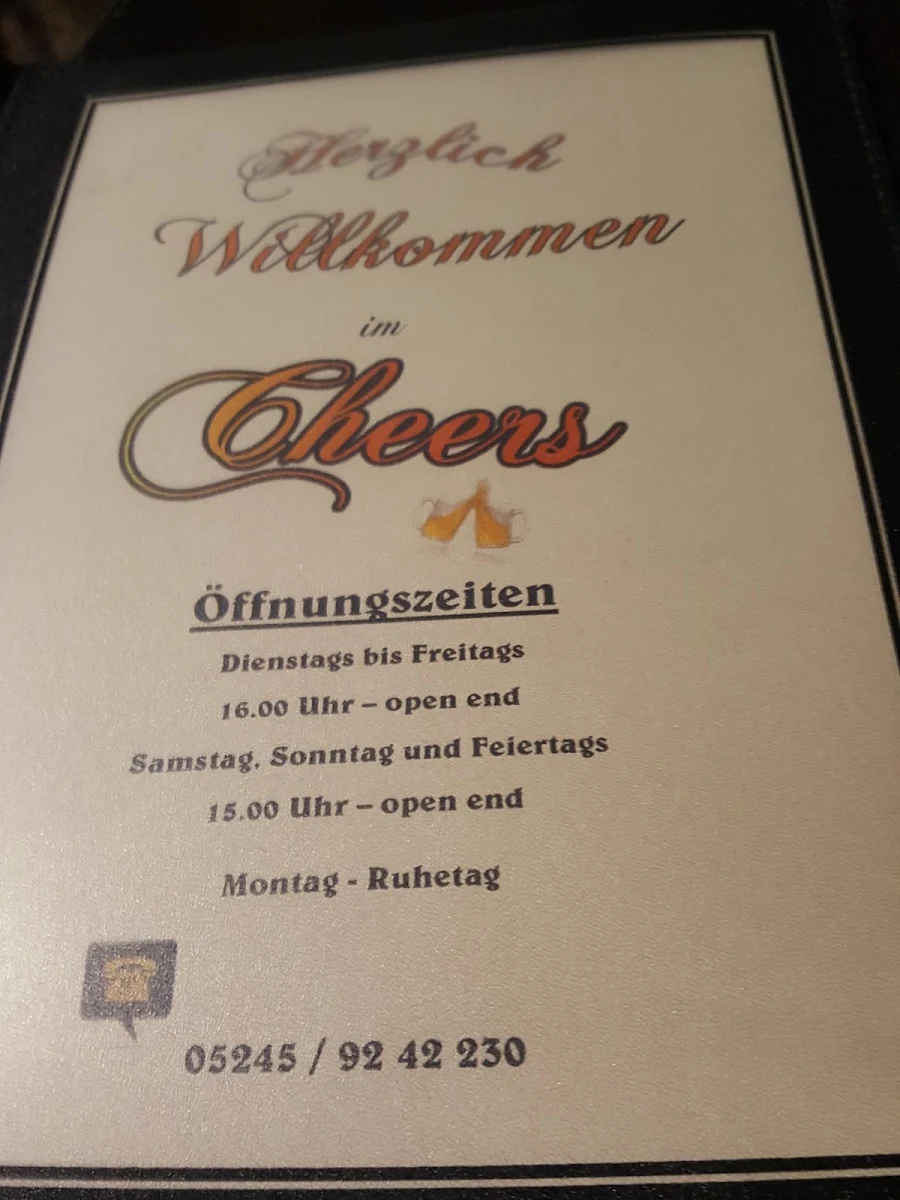Speisekarte, Cheers