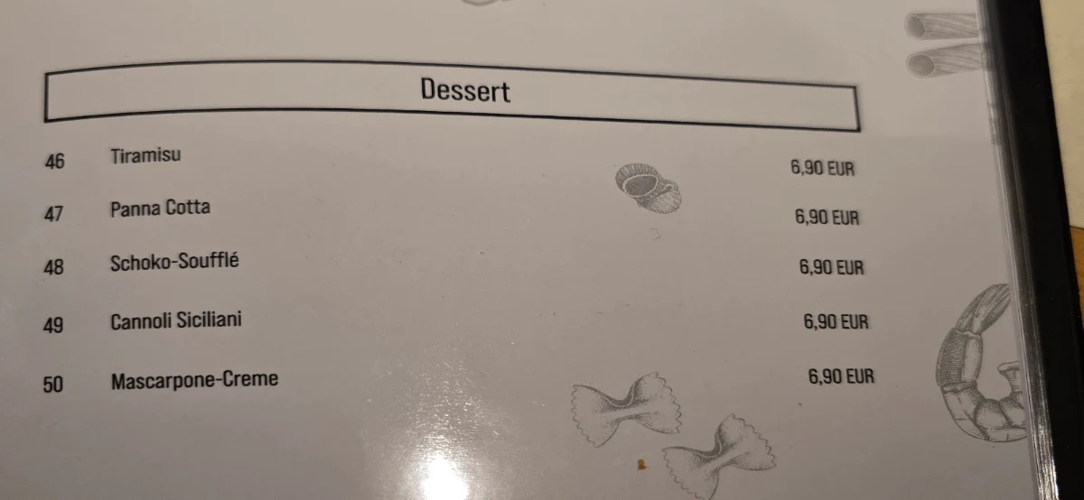 Speisekarte, Trattoria Leo