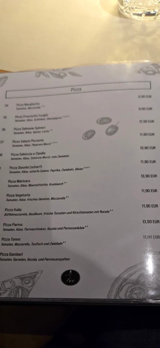 Speisekarte, Trattoria Leo