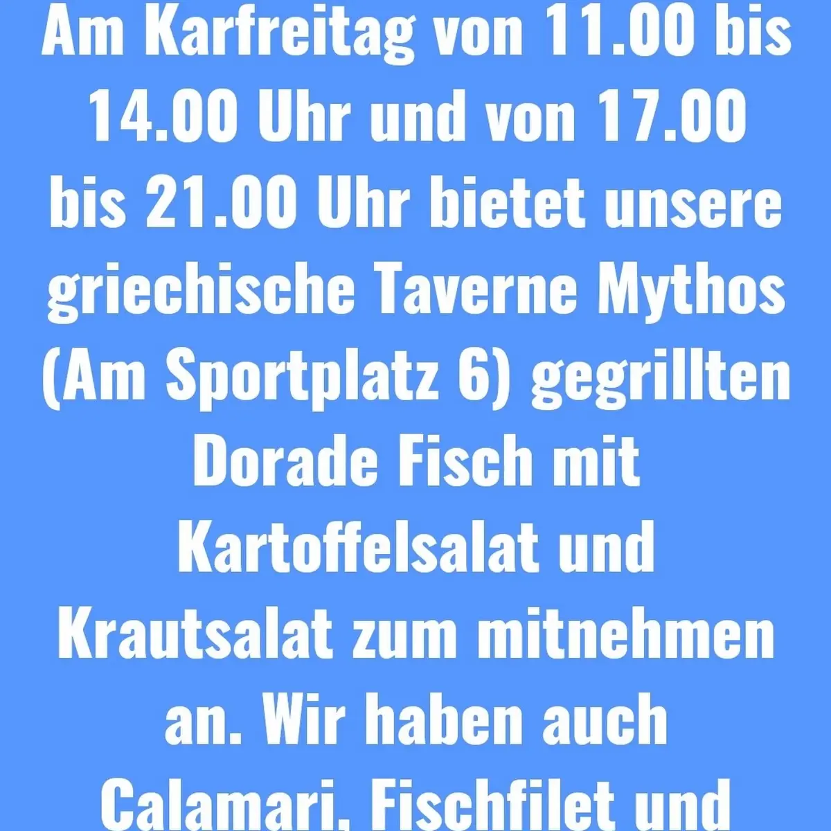 Speisekarte, Griechisches Restaurant "Mythos"