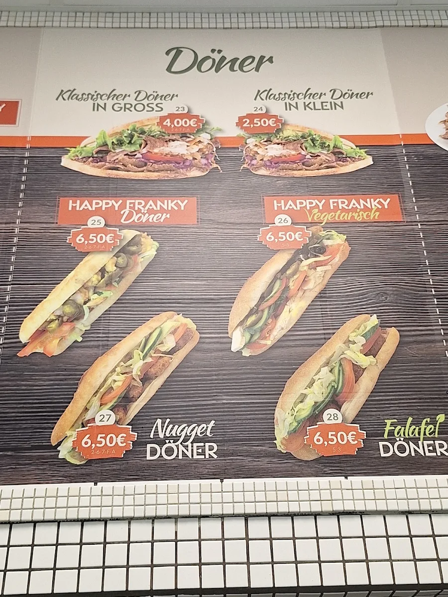 Speisekarte, Happy Franky Döner