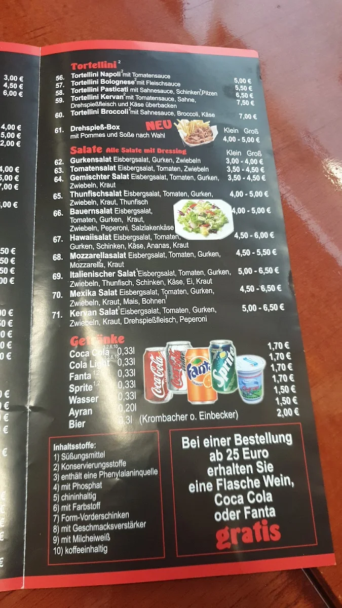 Speisekarte, Kervan Grill