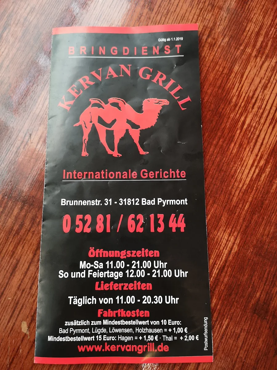 Speisekarte, Kervan Grill