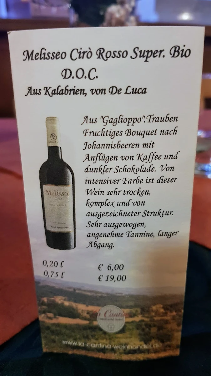 Speisekarte, Trattoria/Pizzeria SantAngela