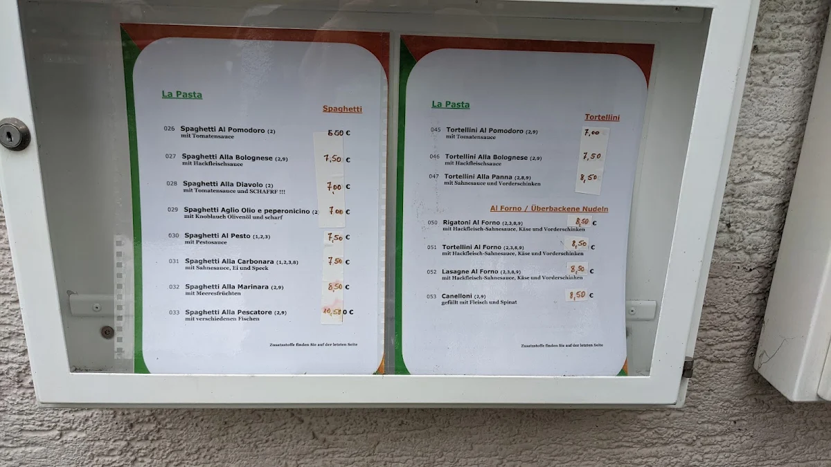 Speisekarte, Trattoria/Pizzeria SantAngela