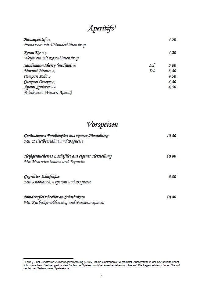 Speisekarte photo 5