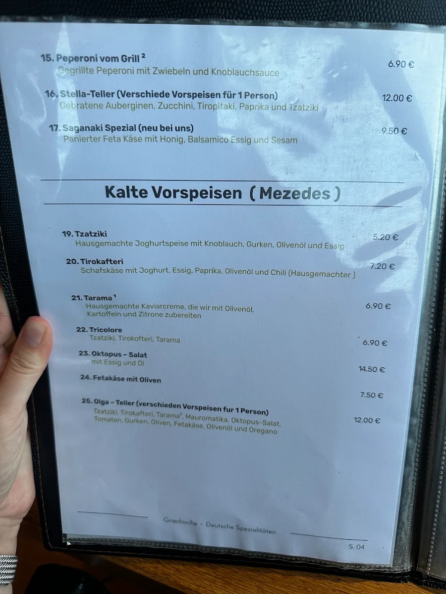 Speisekarte, Restaurant Aach Pavillon