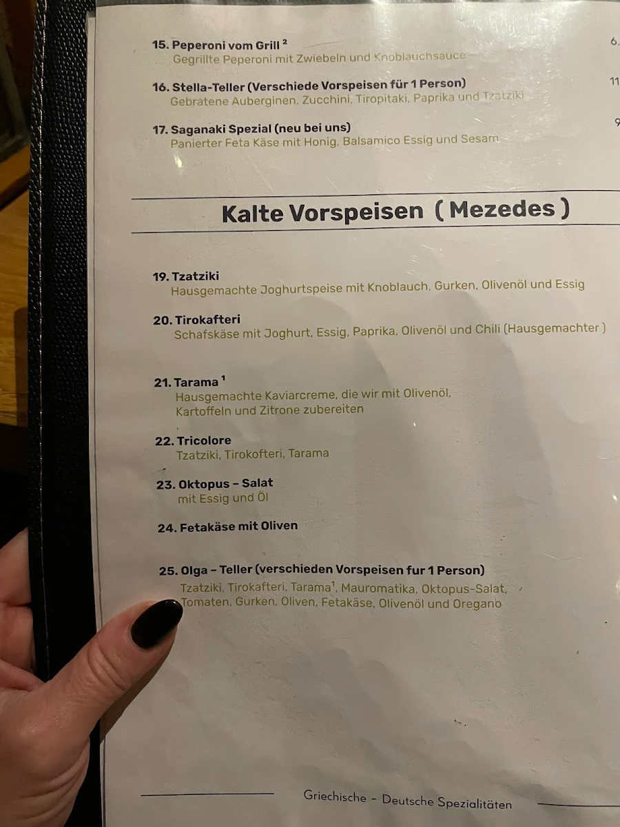 Speisekarte, Restaurant Aach Pavillon