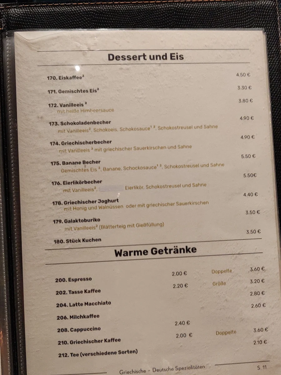 Speisekarte, Restaurant Aach Pavillon