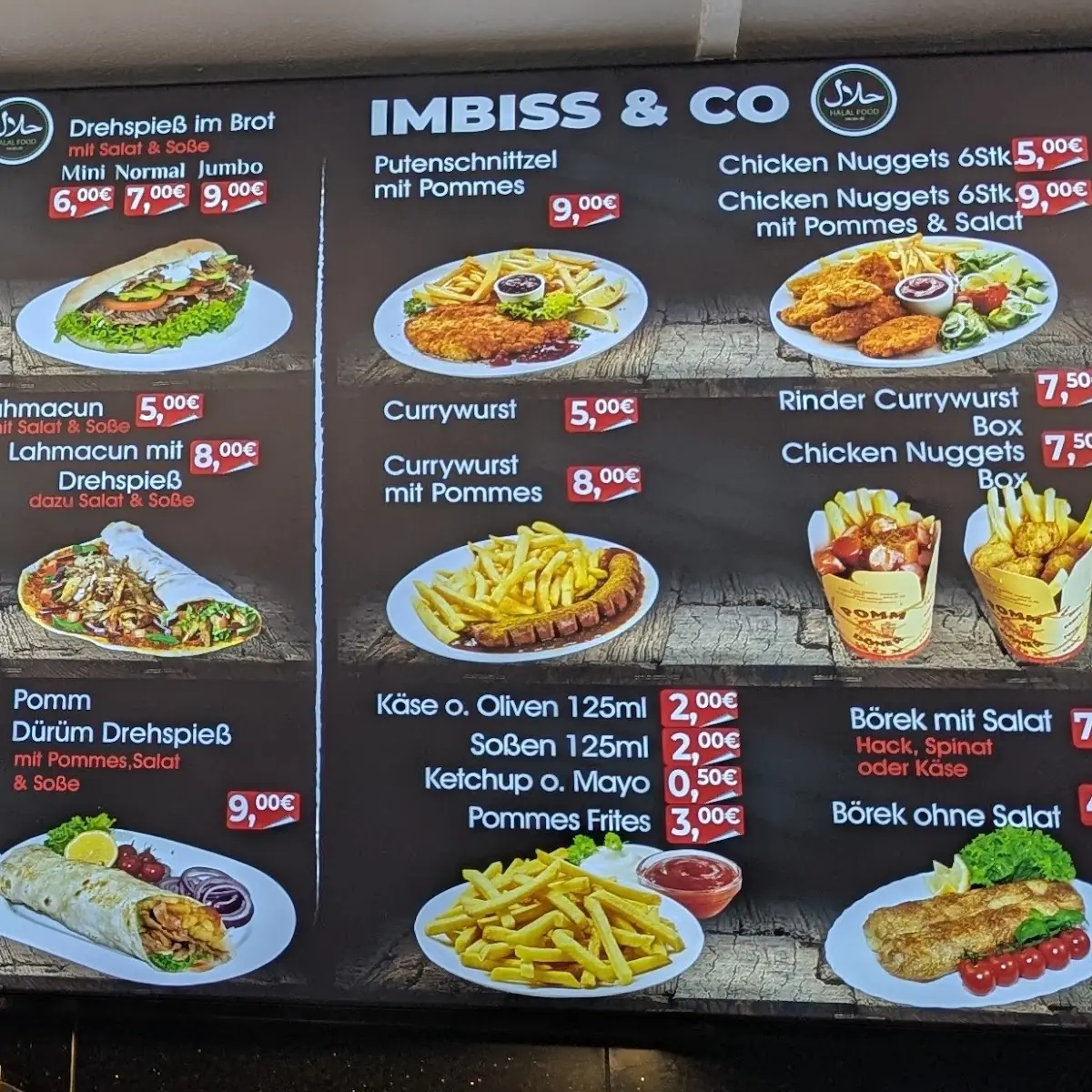 Speisekarte, TONNDORF GRILL DÖNER IMBISS