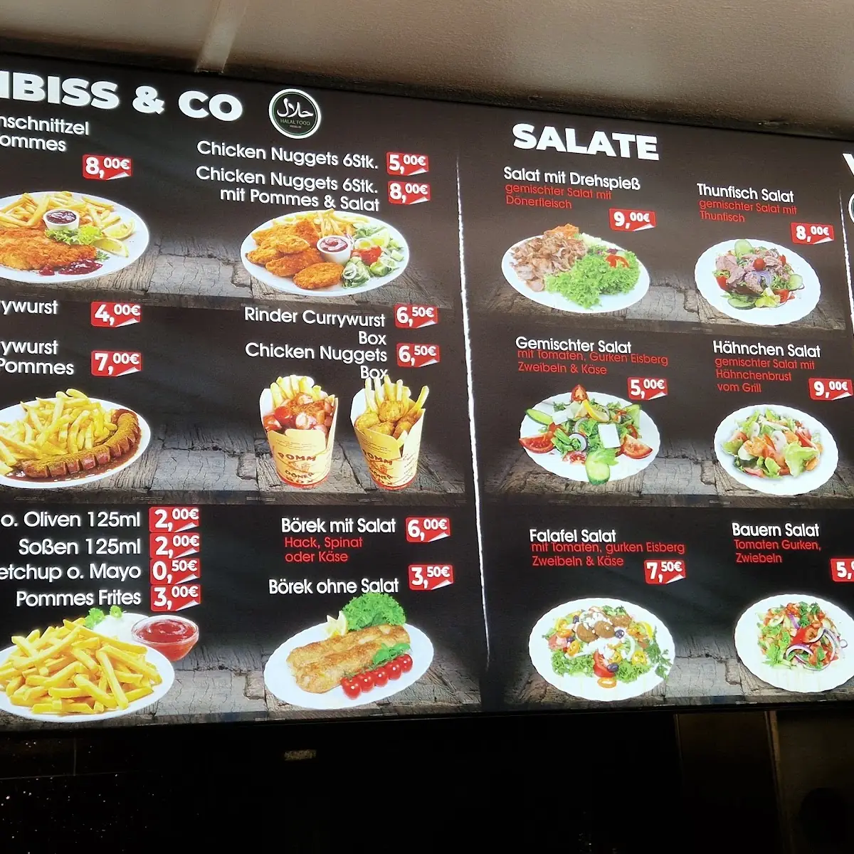 Speisekarte, TONNDORF GRILL DÖNER IMBISS