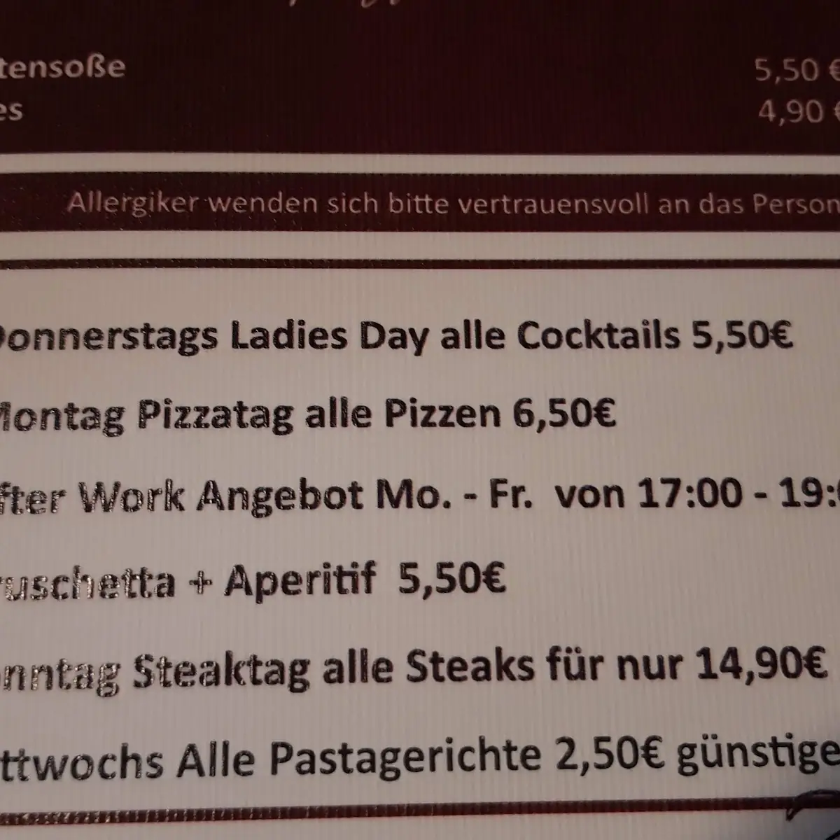 Speisekarte photo 8