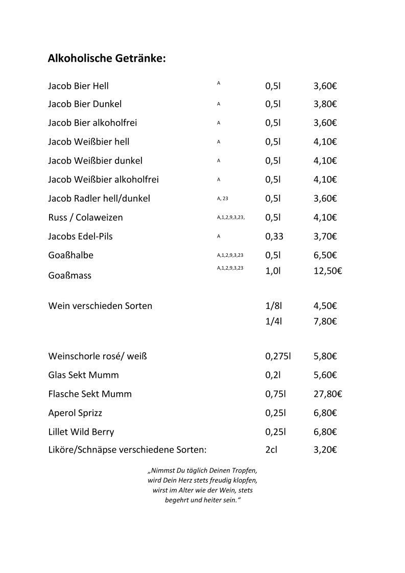Speisekarte photo 2