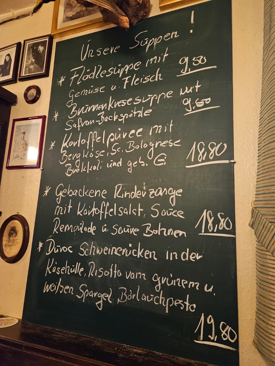Speisekarte, Weinstube zur Eiche