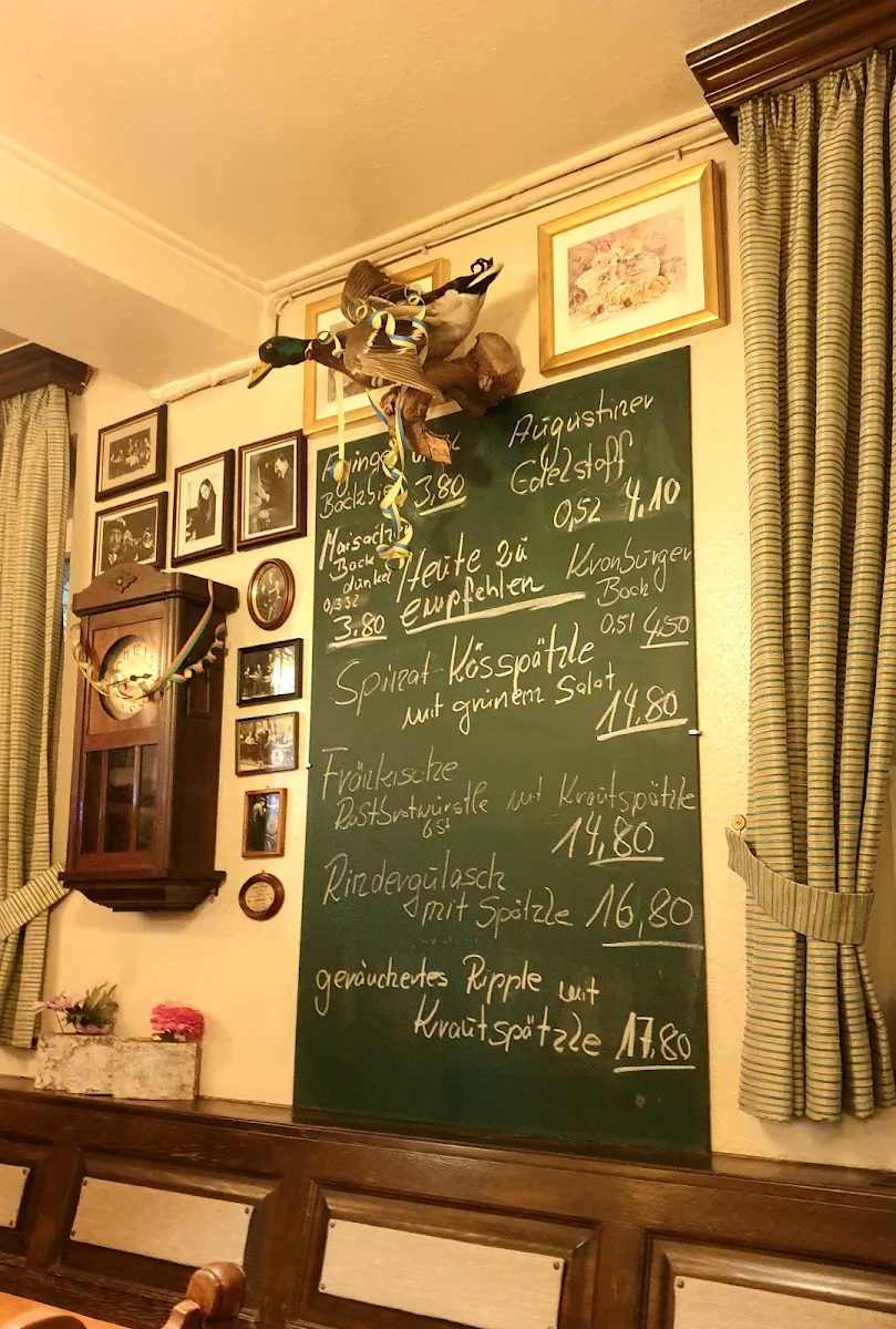 Speisekarte, Weinstube zur Eiche
