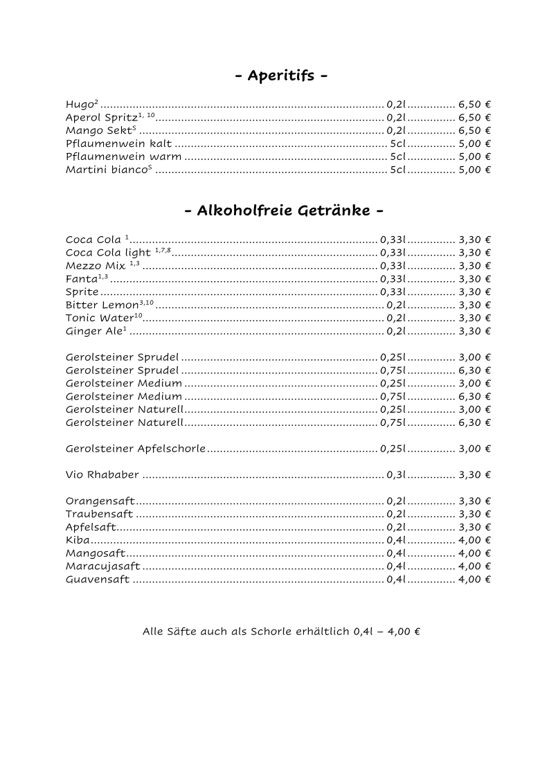 Speisekarte photo 1