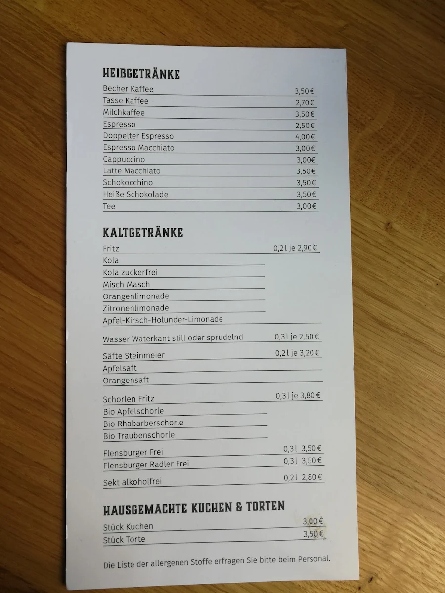 Speisekarte, Alte Apotheke - Keramikstube & Café