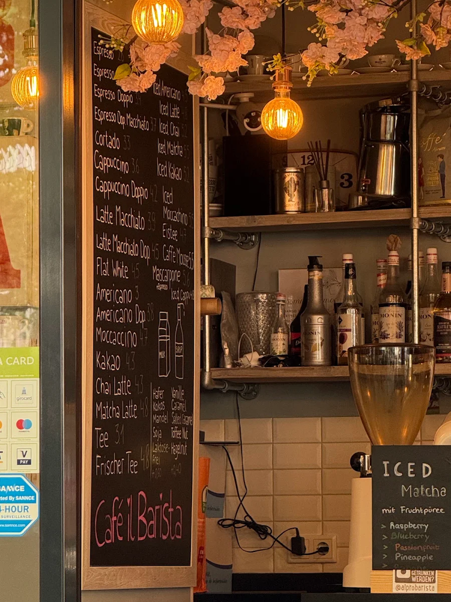 Speisekarte, Café Il Barista Pfeilstraße