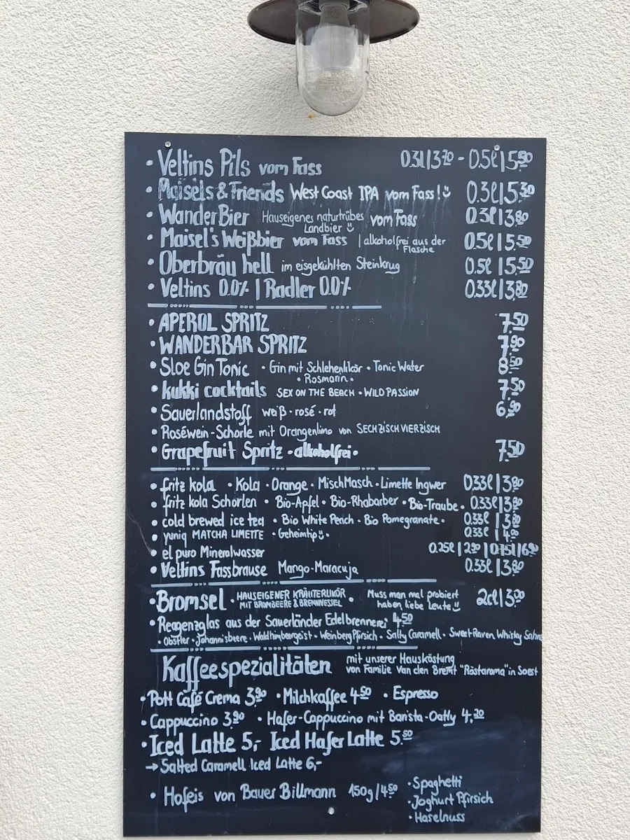 Speisekarte, WanderBar