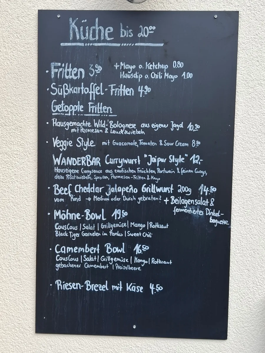 Speisekarte, WanderBar