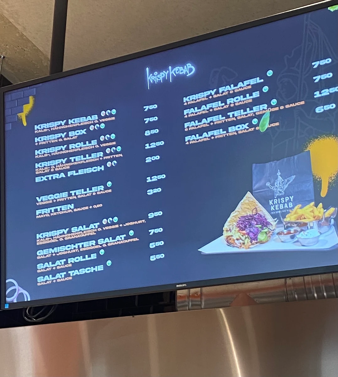 Speisekarte, Krispy Kebab
