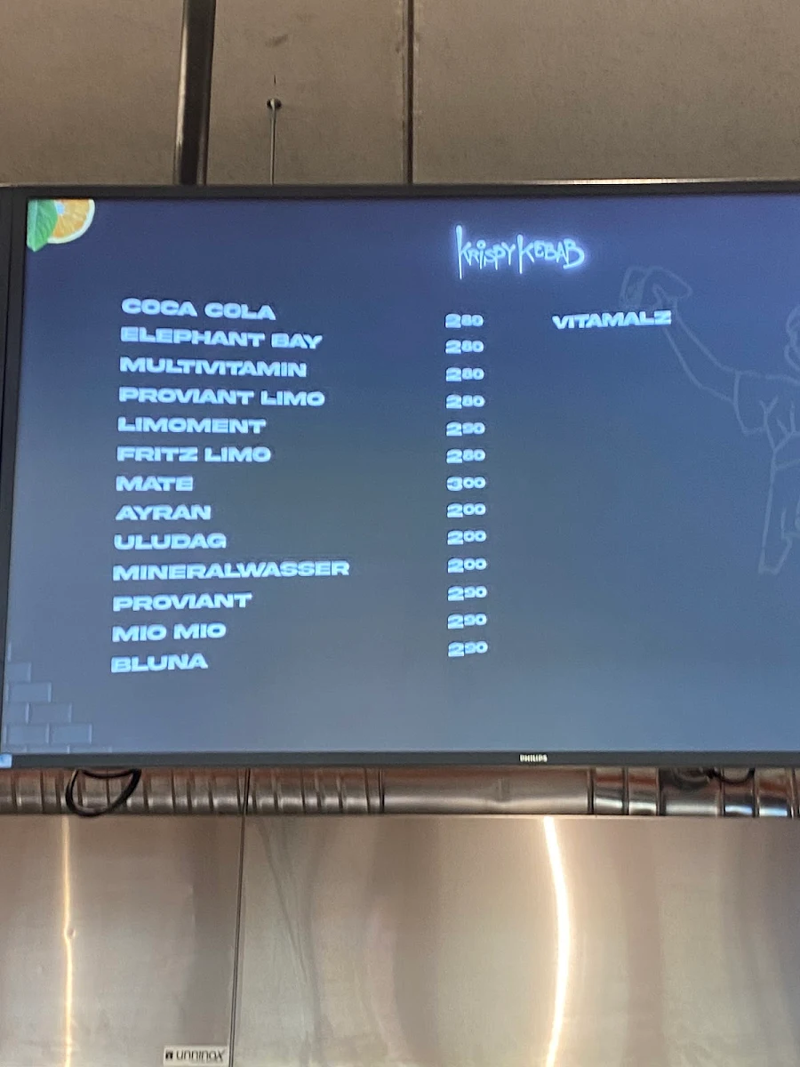 Speisekarte, Krispy Kebab