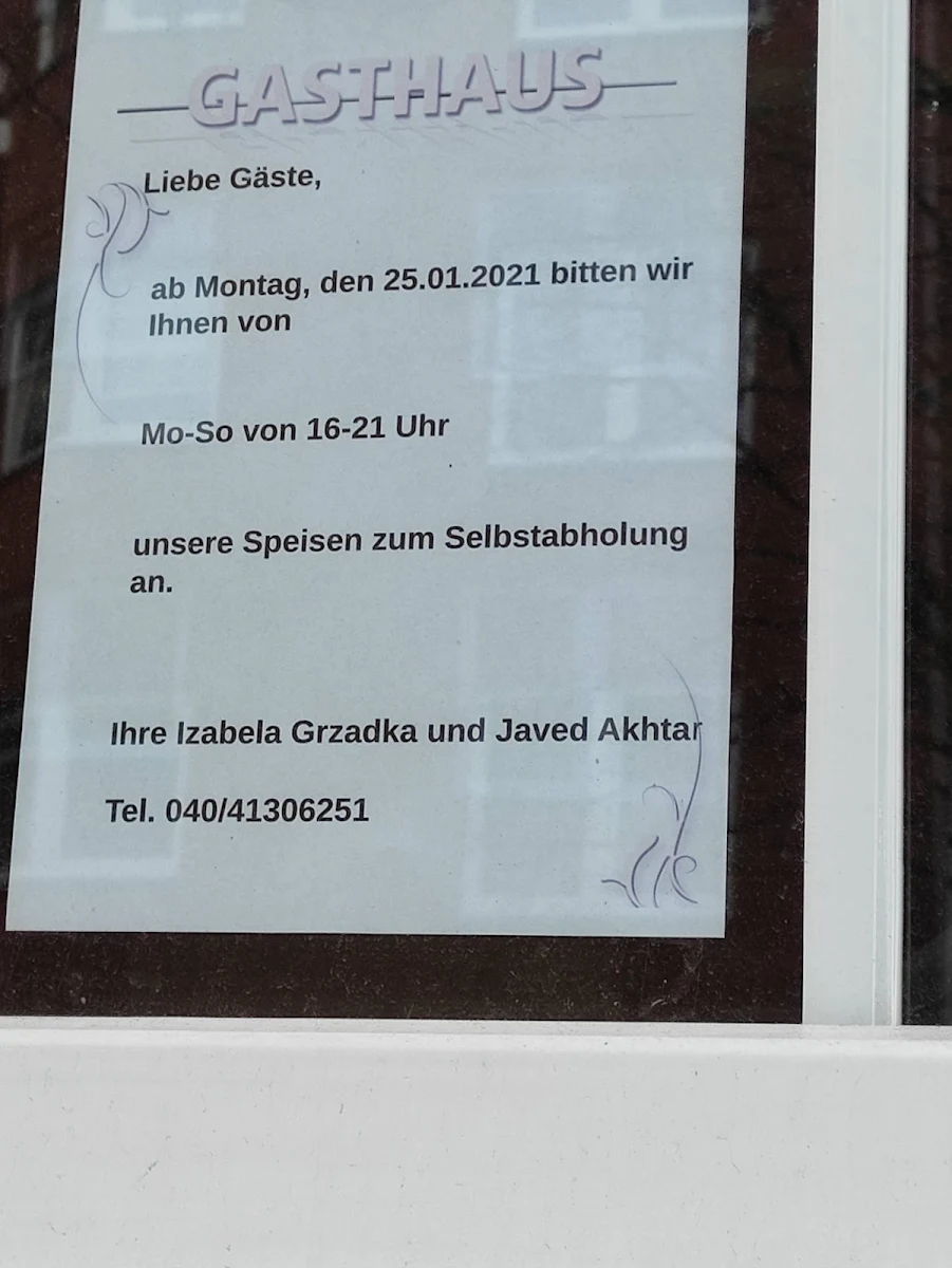Speisekarte, Gasthaus