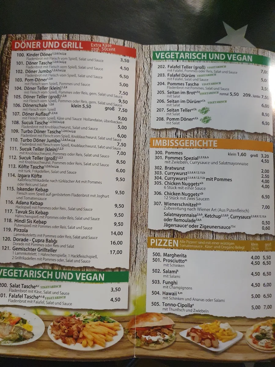 Speisekarte, Ege Kebab/Döner und Pizzahaus