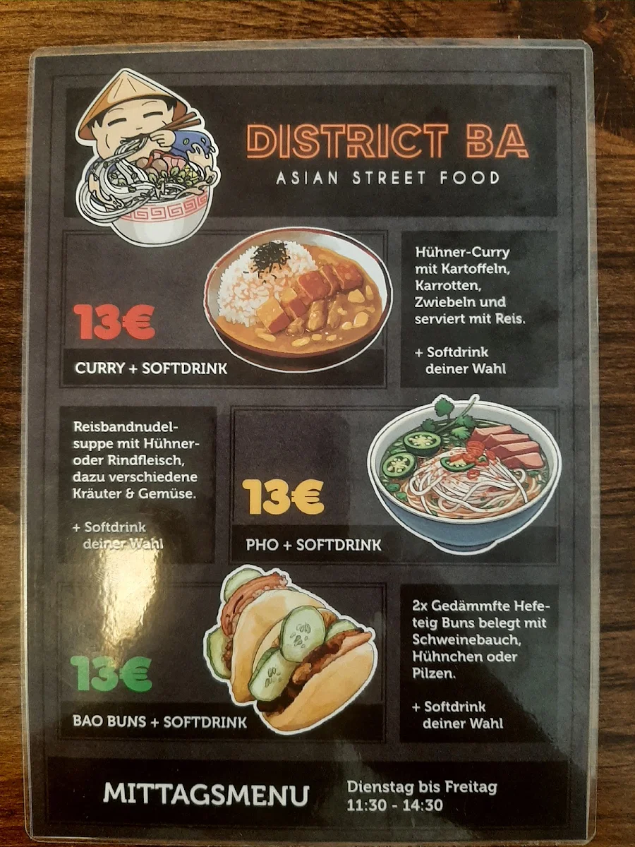 Speisekarte, District Ba