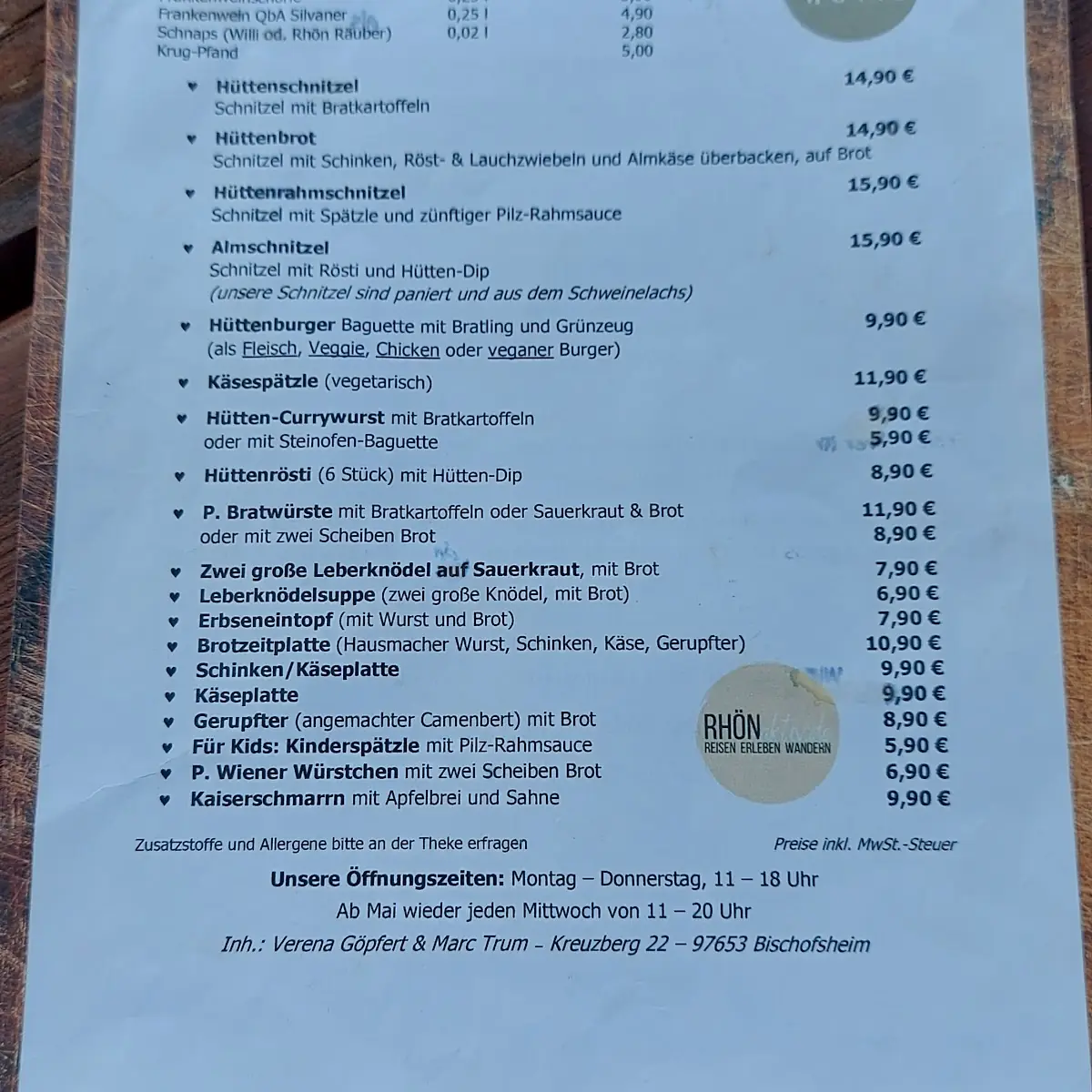 Speisekarte photo 4