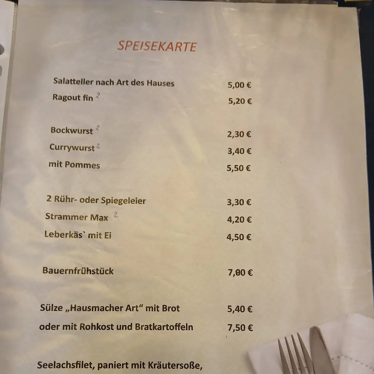 Speisekarte photo 2