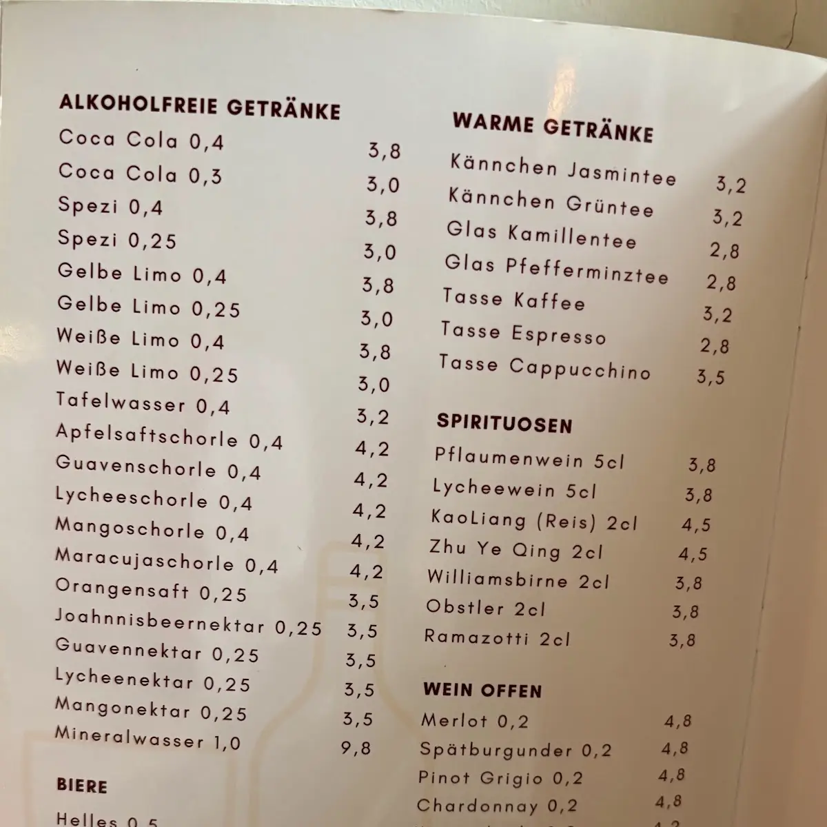 Speisekarte photo 1
