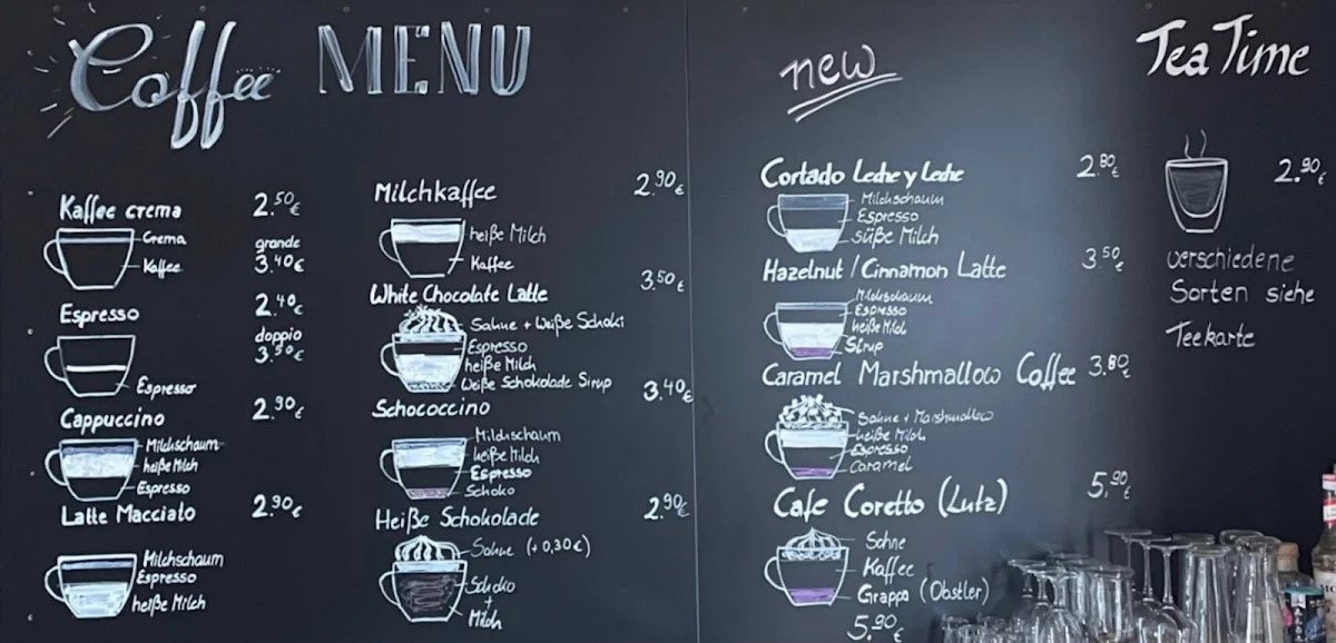 Speisekarte, Coffee - Bahnhof Erzingen
