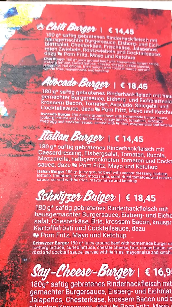 Speisekarte, Cafe Extrablatt Frankfurt Eschenheimer Tor