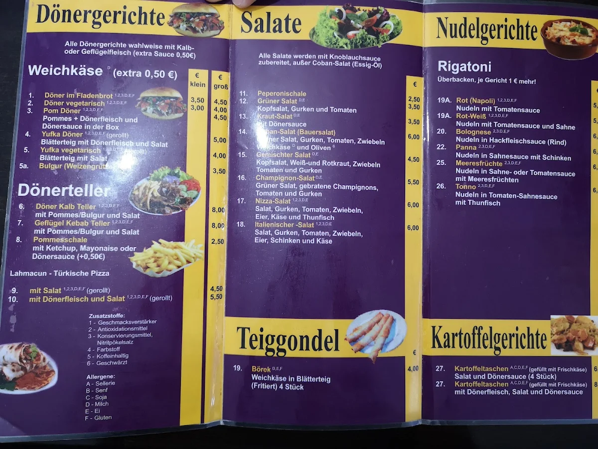Speisekarte, Urfa Kebap