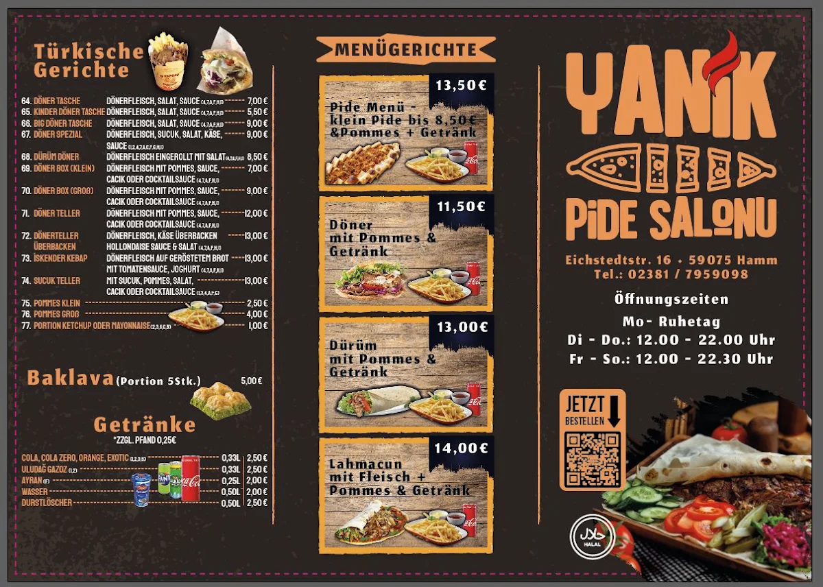 Speisekarte, Yanık Pide Salonu