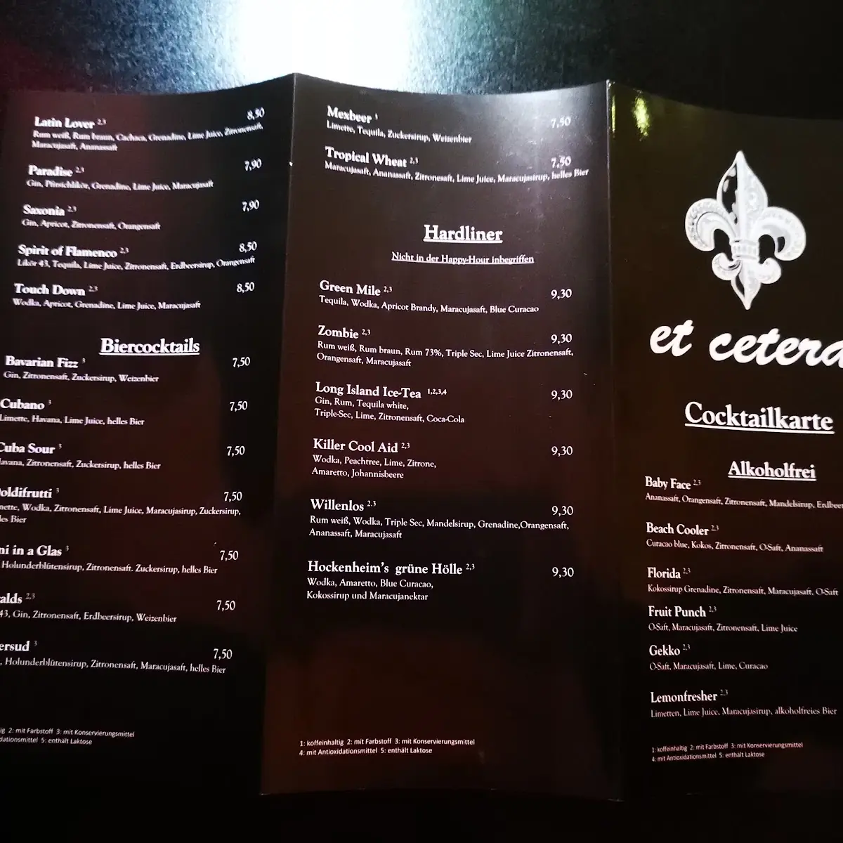 Speisekarte, et cetera