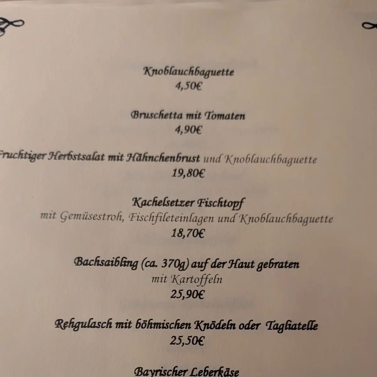 Speisekarte photo 1