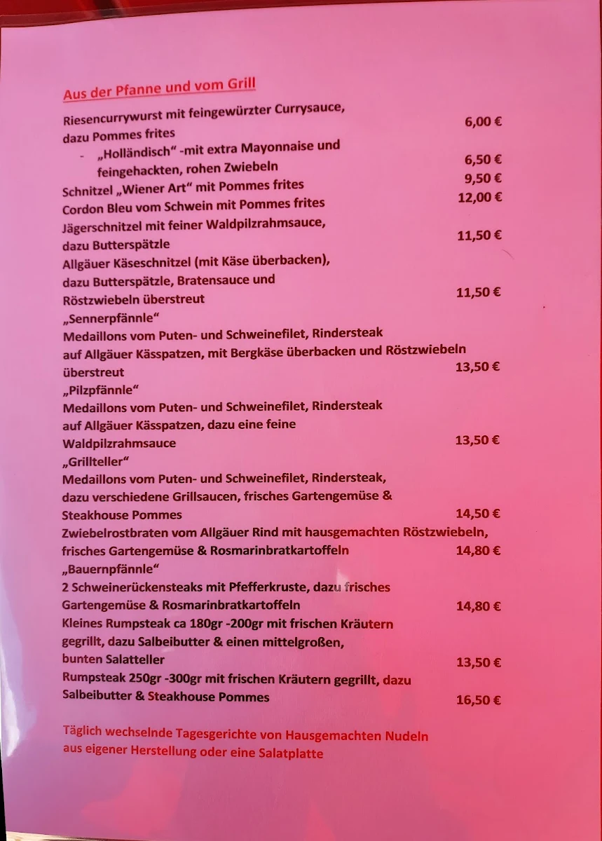 Speisekarte photo 2