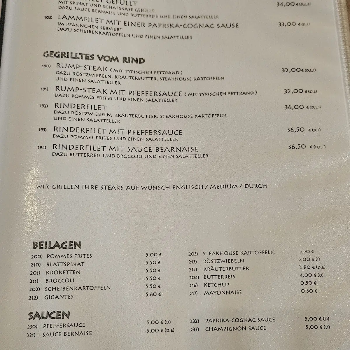 Speisekarte photo 1