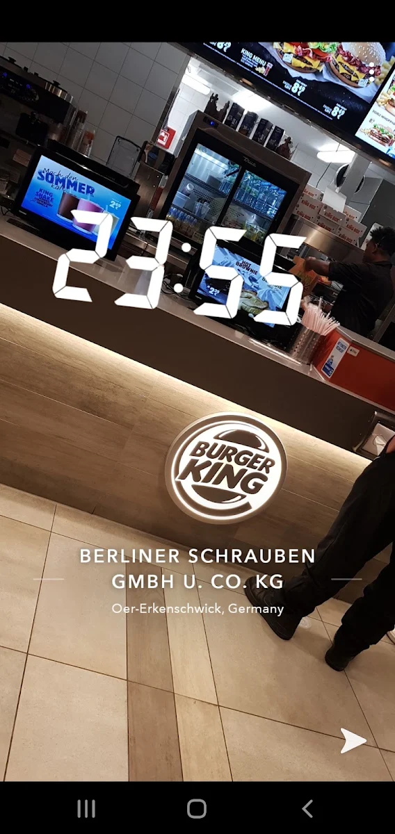Speisekarte, Burger King Oer-Erkenschwick