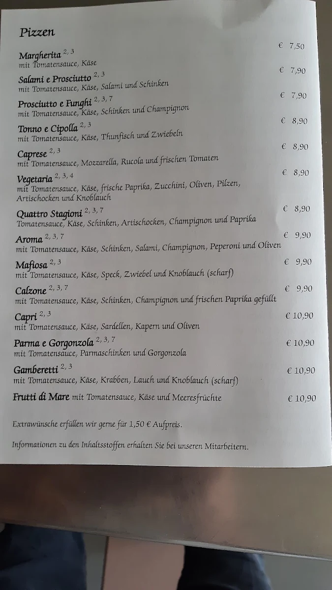 Speisekarte, Ristorante Aroma