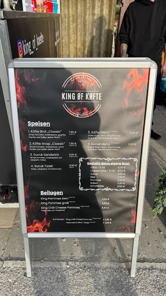 Speisekarte, King of Köfte Sindelfingen